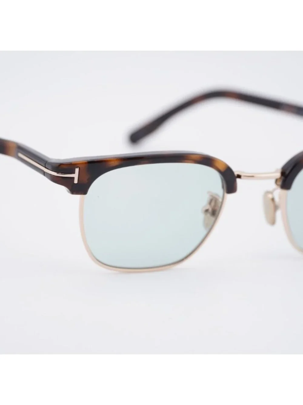 Tom Ford FT1119-D 52N Sunglasses Dark Havana Browline Frame, Green Lenses